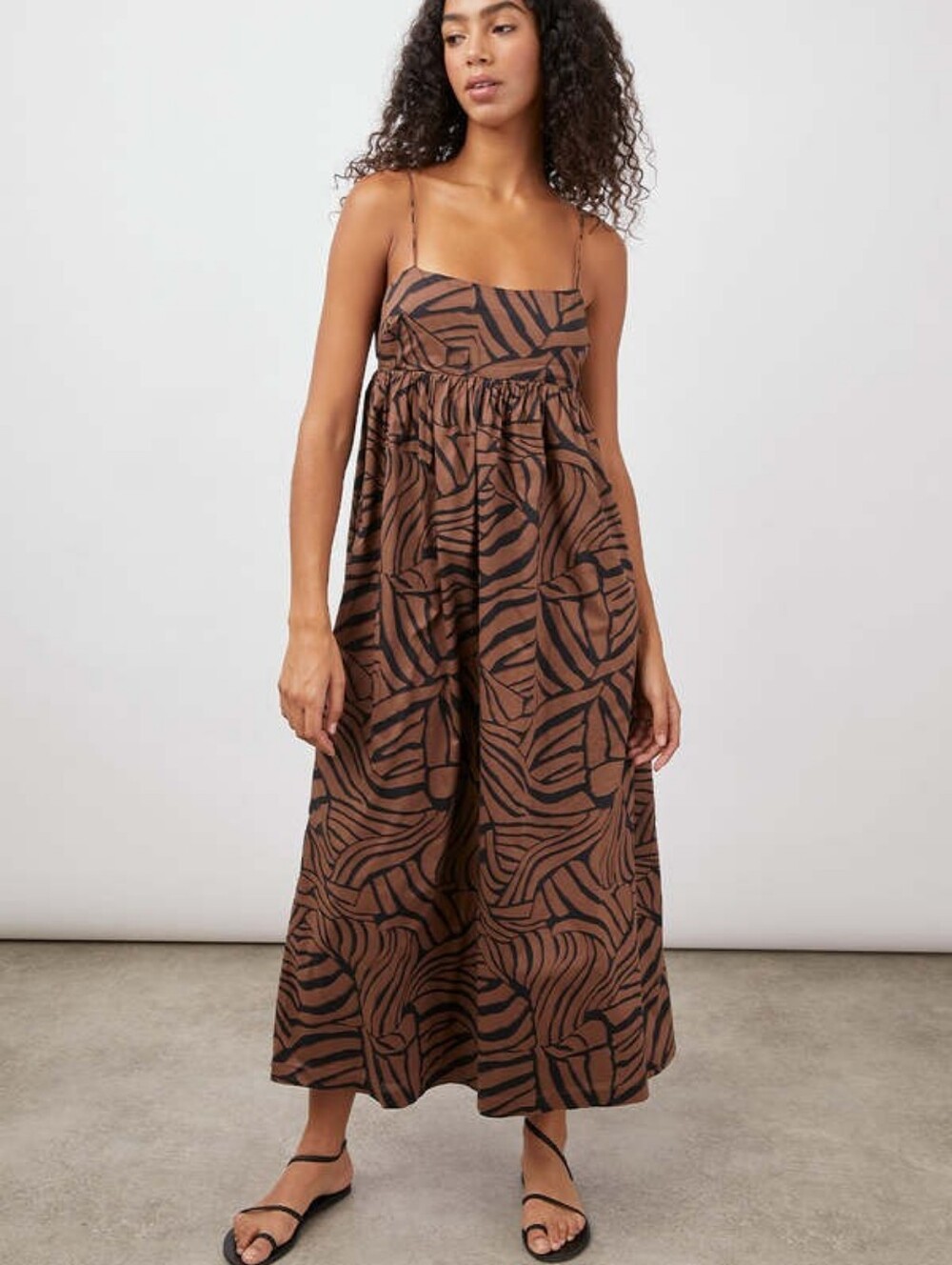 Rails Lucille Maxi Dress Moroccan Nights Size M Brown Abstract Boho Flowy Exotic